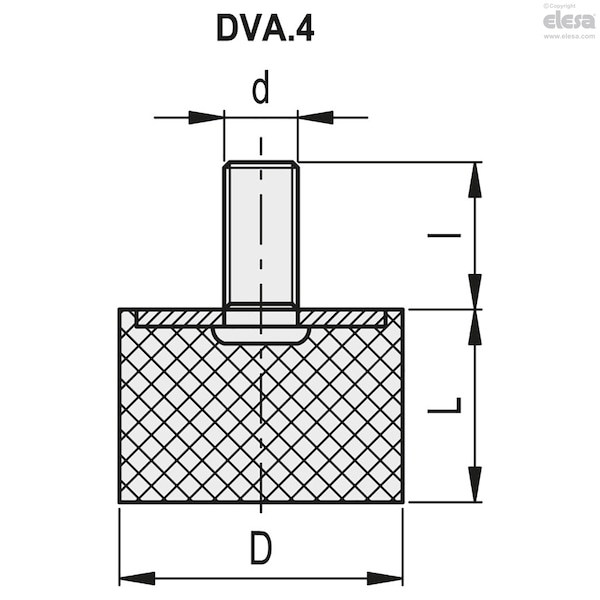 Threaded Stud, DVA.4-30-30-M8-20-70